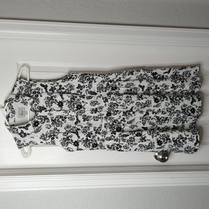 G.H. Bass & Co black white floral owl dress Size M
